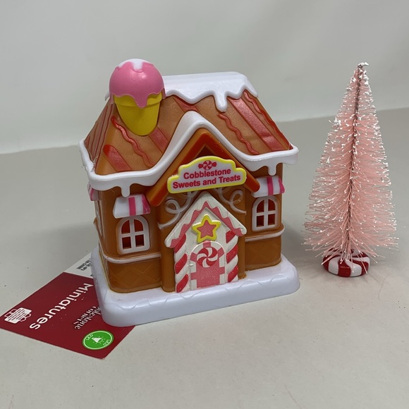 Cobblestones Sweets & Treats miniature house decor & bottlebrush pink tree new - Picture 8 of 16